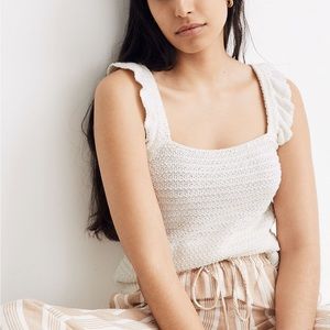 Madewell crocheted ruffle strap sweater tank medium